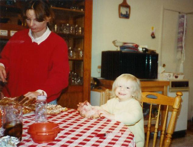 Megan, Leslie and what looks to be a Honey-baked Ham.