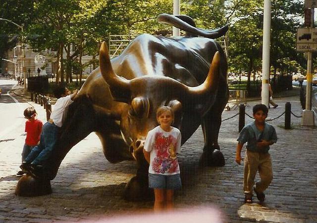 The "Bull" on Wall Street - NYC. Probably 1996 or early 1997.