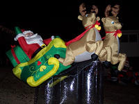Elevated Santa sleigh and reindeer
